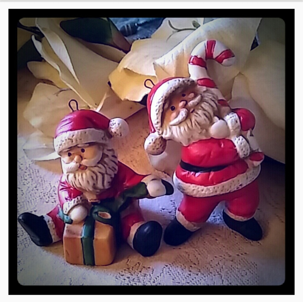 Vintage George Good Santa Ornaments